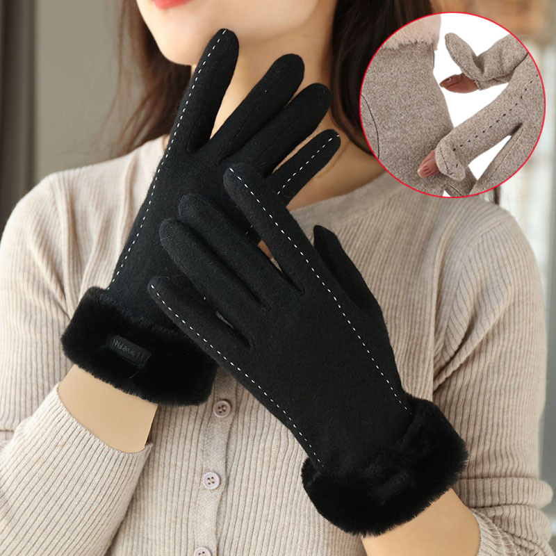 Wool Glove Lined - Guanti invernali da donna Flip Top
